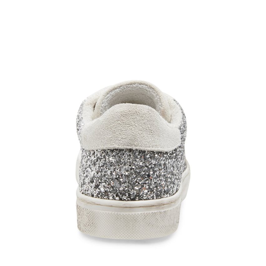 Silver / White Steve Madden Rubie Glitter Women's Sneakers | PH 6837TFJ